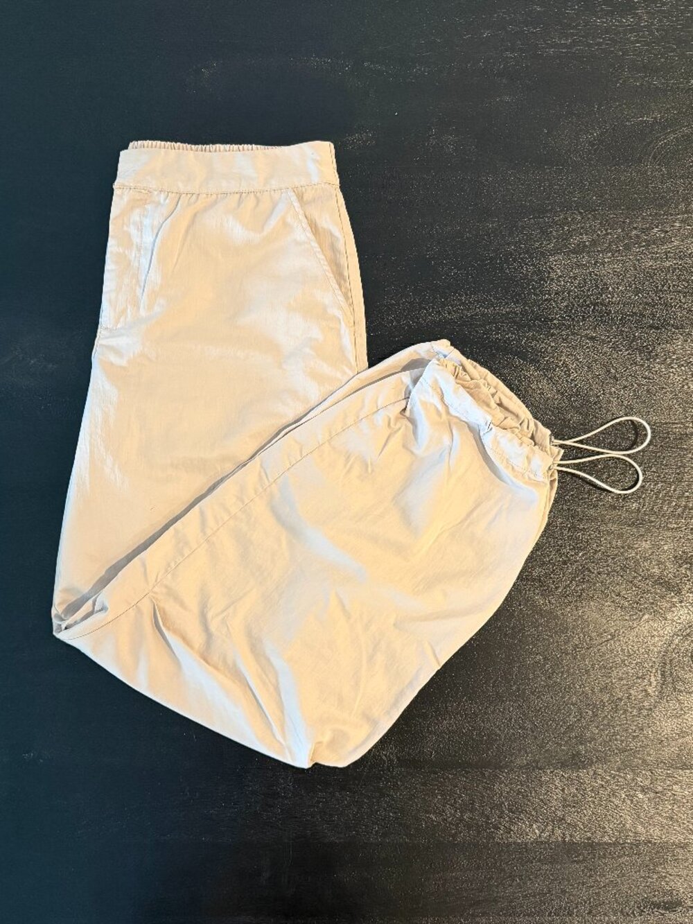 A New Day Beige Wind Pants Lightweight Elastic Waist Size 12